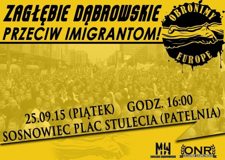 „Zagłębie Dąbrowskie przeciw imigrantom” – marsz protestacyjny w Sosnowcu