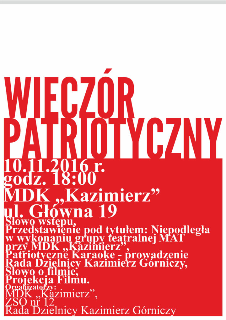 Wieczór Patriotyczny w MDK Kazimierz