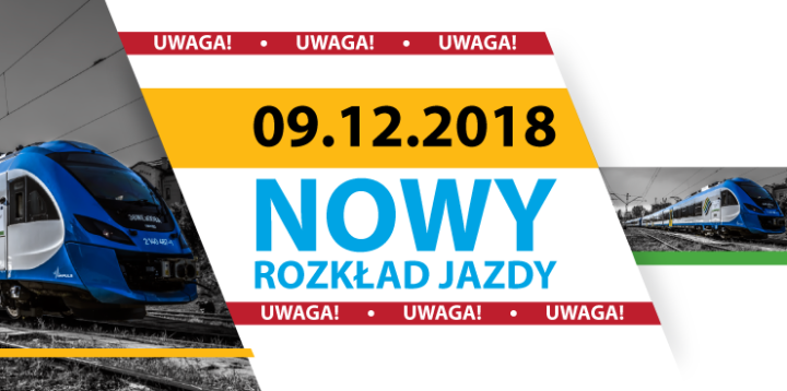 9 grudnia – nowy rozkład jazdy Kolei Śląskich